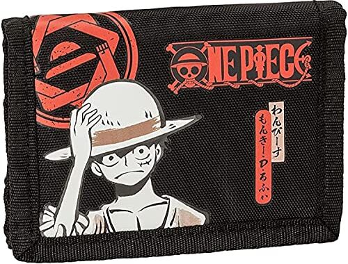 COMIX ANIME, One Piece Portafoglio e Portamonete 3 Ante One Piece, Portafoglio Unisex Bambini E Ragazzi, Tasche Porta Carte, Anella Laterale Portachiavi e Porta Monete con Chiusura ZIP