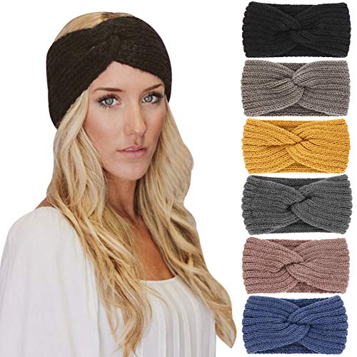 DRESHOW 6 Pezzi Fasce per Capelli Tessuto di Lana Turbante Fascia da Donna Invernale Accessori Cerchietti per Donna Ragazze