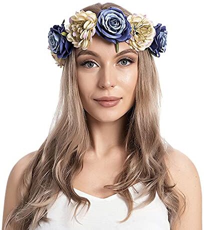 YWSTYllelty Fascia Sportiva Capelli Flower Wreath Garland Hairband Crown Hair Headband Women Floral Headband Cerchietto Bombato Oro