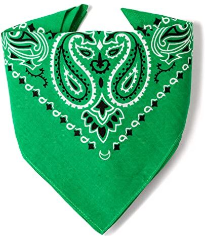 ...KARL LOVEN Bandana Verde Motivo Paisley 100% Cotone Spessore Superiore 20 Colori Esclusivi