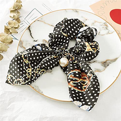 Roping 2021 Donne Chiffon Bowknot Capelli di Seta Scrunchies Perla Coda di Cavallo Titolare Dei Capelli Corda di Gomma Fasce Copricapo Accessori per Capelli