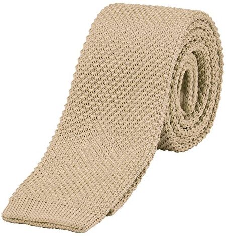 DonDon Cravatta Uomo fatta a maglia 5 cm beige