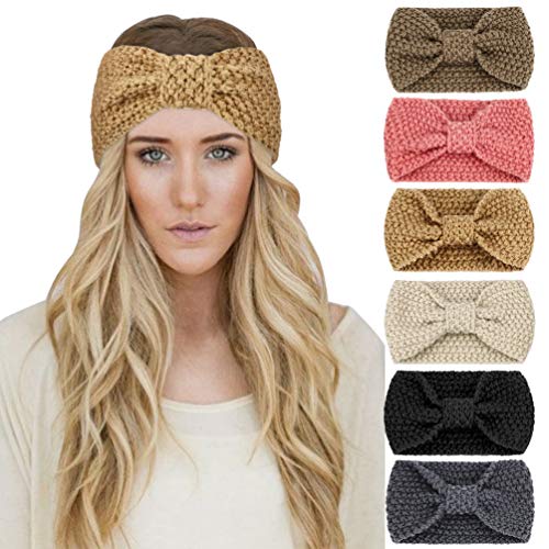 DRESHOW 6 Pezzi Fasce per Capelli Tessuto di Lana Turbante Fascia da Donna Invernale Accessori Cerchietti per Donna Ragazze