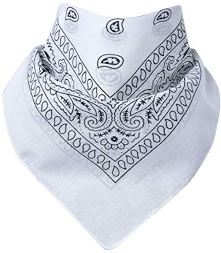 Miobo Bandana/foulard da collo, 100% cotone, taglia unica Paisley bianco. M