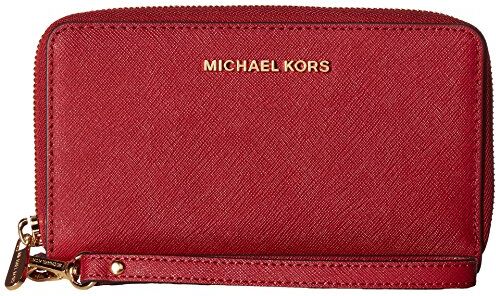 Michael Kors Pochette da polso  Jet Set Travel in pelle saffiano rosso ciliegia