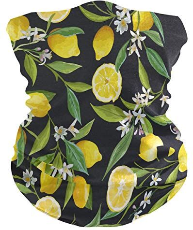 QMIN Fascia estiva Frutta Limone Floreale Bandana Viso Maschera Solare Collo Ghetta Magica Sciarpa Passamontagna Copricapo per Donne Uomini Ragazzi Ragazze