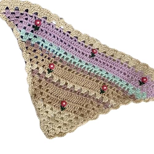yanwuwa Francese Crochet Foulard Hairband Per Le Donne Bandane Dei Capelli Decorativi Fasce Etniche Della Boemia Fiore Sciarpa Dei Capelli Primavera