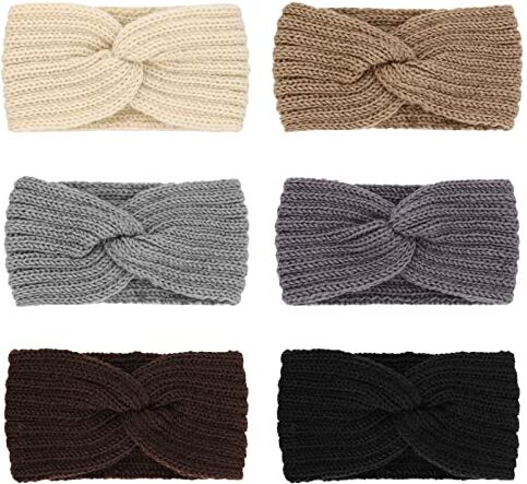 DRESHOW 6 Pezzi Fasce per Capelli Tessuto di Lana Turbante Fascia da Donna Invernale Accessori Cerchietti per Donna Ragazze