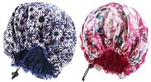 FRCOLOR 2 Pz Cappello Da Berretto Da Notte Da Donna Cuffia Di Seta Elastica Cappello Da Notte Bouffant Cuffia Termale Bandane Per Le Donne Mancare Terme Cappello Da Cucina