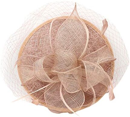 KEERADS Capelli Casual Clip Acconciature Cappello Grande Matrimonio Fatto A Mano Fascinator Donne Fascia Falso Nero (Pink, One Size)