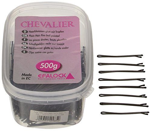 Efalock Forcine per capelli Chevalier, 5 cm, 1 confezione da 530 pz, 500 g, colore: marrone