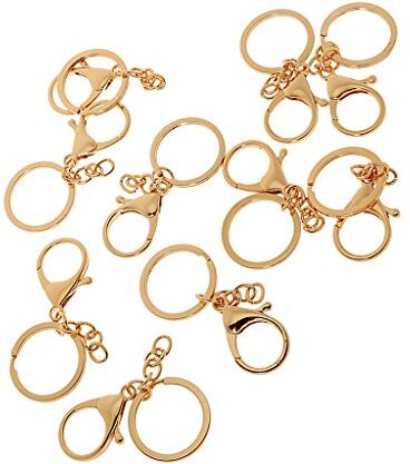 MagiDeal Generic 10pz Moschettone Girevole A Scatto Clip Portachiavi Anello Chiave Catena oro