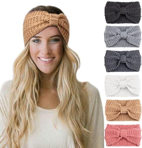 DRESHOW 6 Pezzi Fasce per Capelli Tessuto di Lana Turbante Fascia da Donna Invernale Accessori Cerchietti per Donna Ragazze