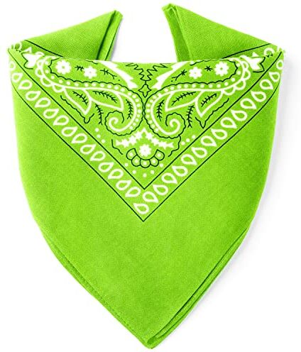 ...KARL LOVEN Bandane 100% cotone per donna uomo Bambini fazzoletto da collo bandana Mela Verde originale motivo paisley copricapo sciarpa per capelli collo polso testa cravatta motociclista