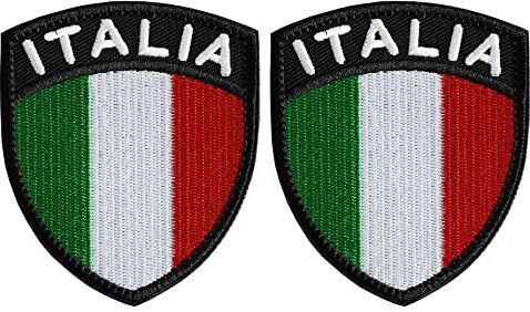 J.CARP Italy Flag Patch Peltate, Hook and Loop Attach for Military Uniform, Tactical Bag, Jacket, Jeans, and Hats