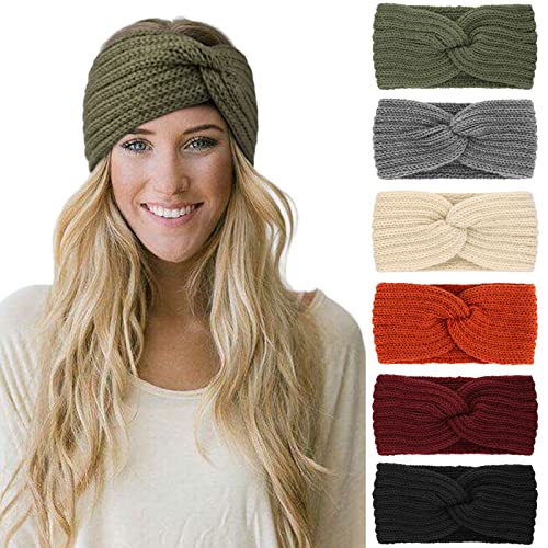 DRESHOW 6 Pezzi Fasce per Capelli Tessuto di Lana Turbante Fascia da Donna Invernale Accessori Cerchietti per Donna Ragazze