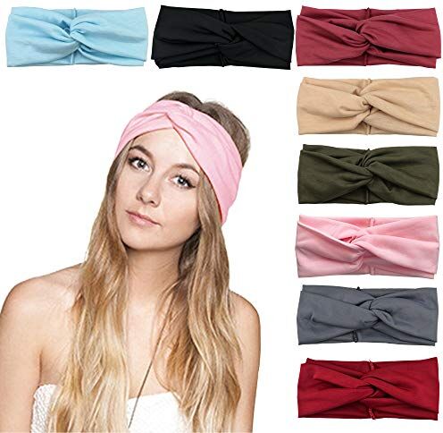 DRESHOW 8 Pezzi Fasce per Capelli Boho Stile Criss Cross Turbante Fascia Accessori Cerchietti per Donna Ragazze