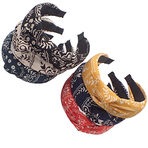 Topkids Accessories 6 fasce per capelli con nodo in tessuto, per donne e ragazze, regalo carino per ragazze, fascia per feste, accessori per capelli e fasce per capelli donna (stile bandana floreale)