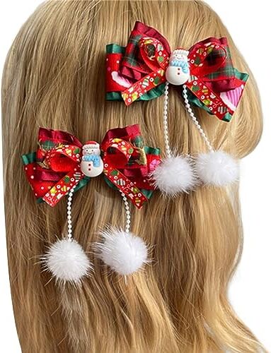 Yfenglhiry Fermaglio per capelli unico Lolitas con cappello di Natale/corna di cervo decorazioni vintage clip per capelli cappello festeCharm per ragazze accessori per capelli di Natale