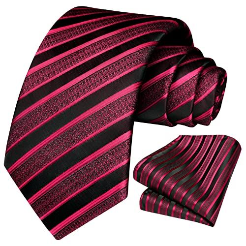 HISDERN Cravatte da Uomo Feste Cravatta Matrimonio Cravatta Nozze Formale Classica Cravatte Rosso