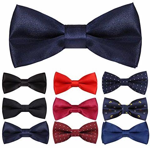 Probuk Papillon per Ragazzi 10 * 5cm Poliestere Classico Fiocco pre-legato con Chiusura a Gancio Fascia Elastica Papillon Fantasia per Adulti e Bambini per feste di Matrimonio/Spettacoli Universitari