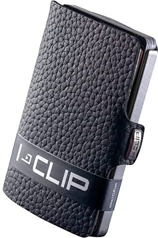 I-CLIP ® Original   Portafoglio Uomo Donna in Pelle   Mini Porta Carte di Credito   Portatessere Tascabile Piccolo Slim   Idea Regalo Uomo   Wallet Originale da Collezione   Pure Nero