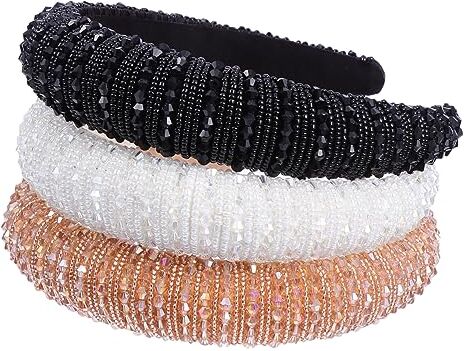 minkissy 3 Pz Di Strass Perla Cerchietti Bambina Perline Cotone Ragazza Mancare