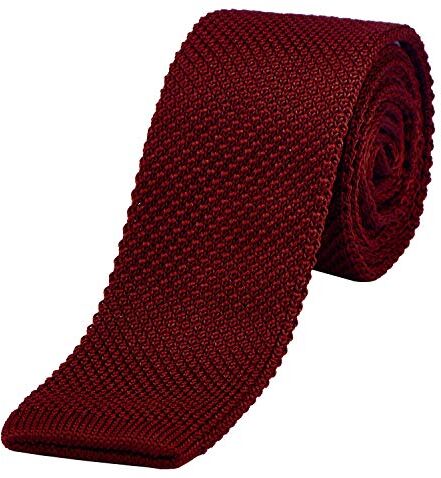 DonDon Cravatta Uomo fatta a maglia 5 cm rosso scuro