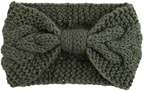 jieGorge Warm Knitting Keep Handmade Women Hairband Fashion Sport Headband Headband Fascia Sportiva Spugna (Army Green-B, One Size)