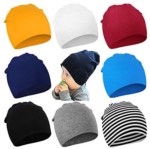 DRESHOW 8 Pezzi Unisex Bambino Berretti Neonato Ragazzi Ragazze Morbido Carino Cappello Nursery Berretto