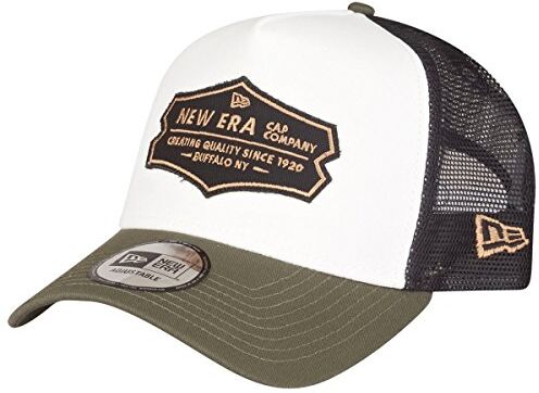 New Era cap Adjustable A Frame Trucker cap Distressed Patch Olive/White One-Size