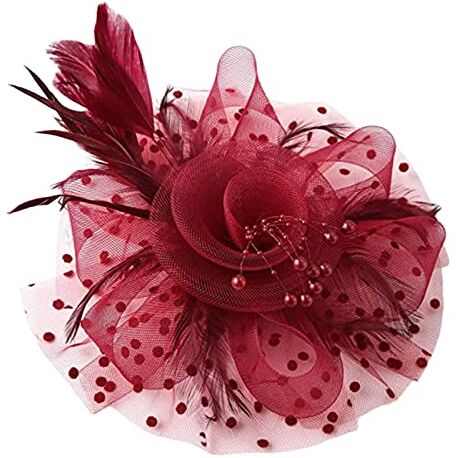 Fiauli Fascinator cappello decorativo bellissimo cocktail party fascinator cappello rosso vino