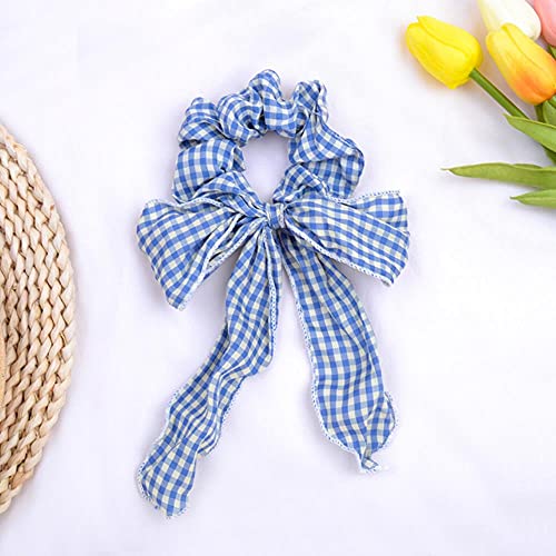 Roping FAI DA TE Solido/Stampa Floreale Fiocco Raso Lungo Nastro Coda Di Cavallo Sciarpa Capelli Cravatta Scrunchies Donne Ragazze Elastiche Fasce Per Capelli Accessori