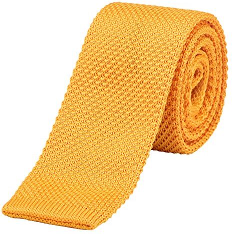 DonDon Cravatta Uomo fatta a maglia 5 cm giallo