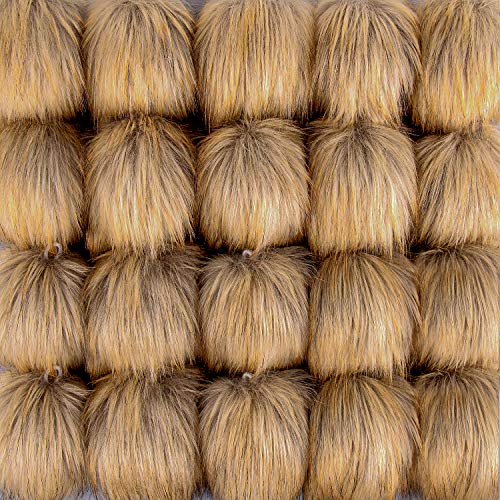 SIQUK 20 Pezzi Pompon in Finte Marrone Pelliccia Pom Pom per Portachiavi Cappelli da Maglia