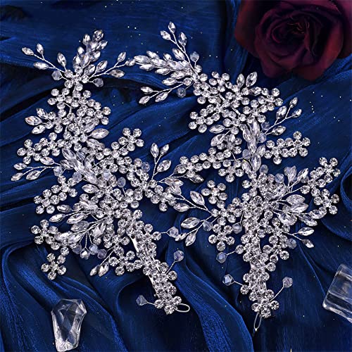 Youllyuu Fasce floreali per capelli da sposa in cristallo con strass fasce per capelli da donna diadema per capelli da sposa