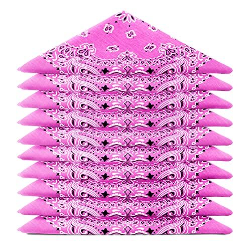 ...KARL LOVEN BANDANA set da 10 Rosa Motivo Paisley Mandala 100% Cotone Spessore Superiore 20 Colori Esclusivi