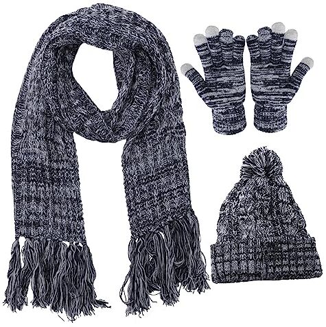 GALPADA 1 Set Cappello Di Lana Autunno Inverno Sciarpe Da Donna Sciarpa Invernale Da Esterno Morbida Sciarpa Elasticizzata Guanti Da Sci Donna Abito Mancare Tuta Da Sci Filato La Neve