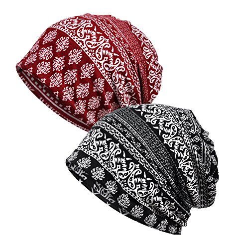 EEVASS Berretto Elasticizzato da Donna Beanie Hat Headwear Bandane Multiuso (# D, 2)