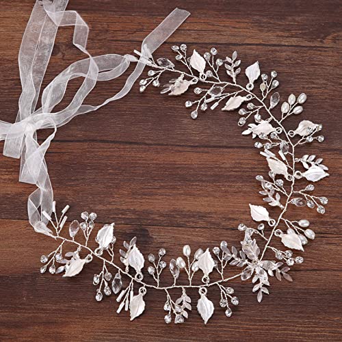 Silldedr Pettine Per Capelli Accessorio Da Sposa,Strass Foglia Da Donna Fascia Per Capelli Gioielli Per Capelli Da Sposa Accessori Per Capelli Da Sposa Per Sposa Donne Prom Accessori Per Capelli Vintage P