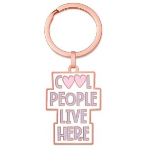Grafik Werkstatt Grafik-Werkstatt Portachiavi da officina grafica Cool people live here, gold, taglia unica Grafik Werkstatt Grafik-Werkstatt Portachiavi da officina grafica Cool people live here, gold, taglia unica