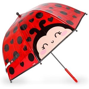 Legami Ombrello per Bambini Dancin' In The Rain, Tema Ladybug, Struttura Antivento, Apertura manuale, Chiusura in Tessuto con Spazio per Nome, Impugnatura a Gancio, 73x65 cm Legami Ombrello per Bambini Dancin' In The Rain, Tema Ladybug, Struttura Antivento, Apertura manuale, Chiusura in Tessuto con Spazio per Nome, Impugnatura a Gancio, 73x65 cm