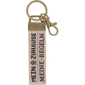 GRUSS & CO Portachiavi in tela con motivo Regole Ciondolo in tela scura con motivo mia casa – Le mie regole, con moschettone , beige., 16 cm, Motivo Mein Zuhause GRUSS & CO Portachiavi in tela con motivo Regole Ciondolo in tela scura con motivo mia casa – Le mie regole, con moschettone , beige., 16 cm, Motivo Mein Zuhause