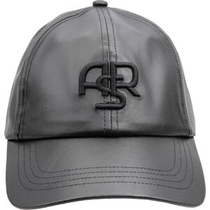 AS Roma Cappelli Stadio, Old ASR Embroidery Eco-Leather cap Black Tone ON Tone AS Roma Cappelli Stadio, Old ASR Embroidery Eco-Leather cap Black Tone ON Tone