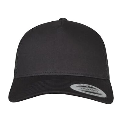 Flexfit Trucker Cap, Cappello con Visiera Piatta da Baseball con 5 pannelli Regolabile con Chiusura in Plastica, da Unisex Adulto, Nero, Taglia unica Flexfit Trucker Cap, Cappello con Visiera Piatta da Baseball con 5 pannelli Regolabile con Chiusura in Plastica, da Unisex Adulto, Nero, Taglia unica