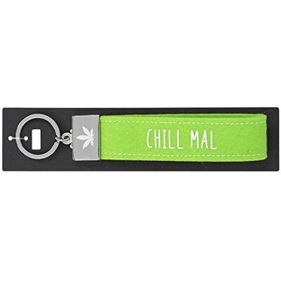 Depesche Portachiavi in Feltro con Chiusura in Metallo incisa e iconica Stampa Chill Mal, Verde Chiaro, 18,7 x 4,4 x 1 cm Depesche Portachiavi in Feltro con Chiusura in Metallo incisa e iconica Stampa Chill Mal, Verde Chiaro, 18,7 x 4,4 x 1 cm