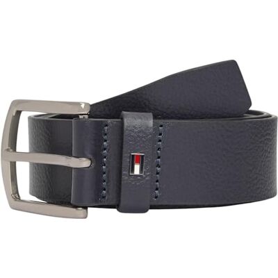 Tommy Hilfiger Uomo Cintura Denton Pebble 4,0 cm Fibbia ad Ardiglione, Blu (Space Blue), 80 cm Tommy Hilfiger Uomo Cintura Denton Pebble 4,0 cm Fibbia ad Ardiglione, Blu (Space Blue), 80 cm