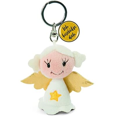 NICI Portachiavi a Forma di Stella, 7 cm, Motivo: Angelo Custode, Bianco/Oro NICI Portachiavi a Forma di Stella, 7 cm, Motivo: Angelo Custode, Bianco/Oro