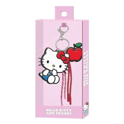 HELLO KITTY Face-Portachiavi Charm, Bianco, 7 x 7 cm HELLO KITTY Face-Portachiavi Charm, Bianco, 7 x 7 cm