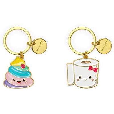 Legami Set di 2 Portachiavi in Metallo Smaltato, What a Key Ring!, L 7 cm, in Zinco, Tema Poo, Portachiavi con Anello a spirale, Finitura Lucida, Colori Brillanti, Charm per Impreziosire la Borsa Legami Set di 2 Portachiavi in Metallo Smaltato, What a Key Ring!, L 7 cm, in Zinco, Tema Poo, Portachiavi con Anello a spirale, Finitura Lucida, Colori Brillanti, Charm per Impreziosire la Borsa